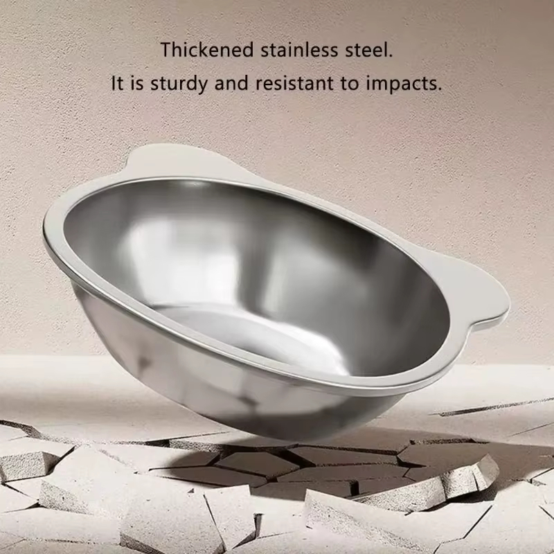 Stainless Steel Elevated Bowl 15° Tilted Neck Guard Pet Feeding Bowl
