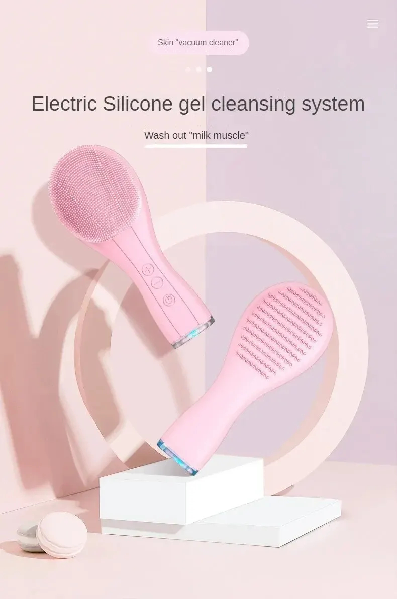 Electric Facial Cleansing Brush Sonic Pore Cleaner Silicone Waterproof - Image 2