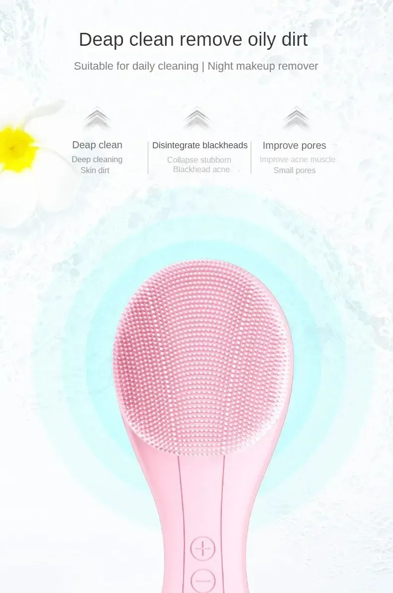 Electric Facial Cleansing Brush Sonic Pore Cleaner Silicone Waterproof - Image 5