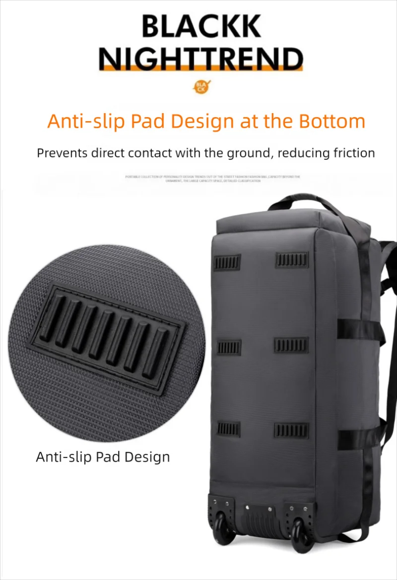 Heavy-Duty Foldable Rolling Water-Resistant Travel Luggage with Strap - Image 11
