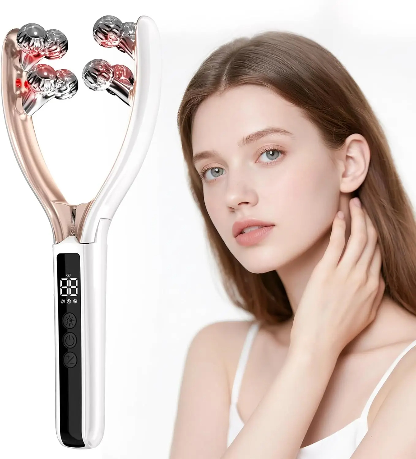 Facial Neck Massager V-Lift Microcurrent Light Therapy Slimmer Device