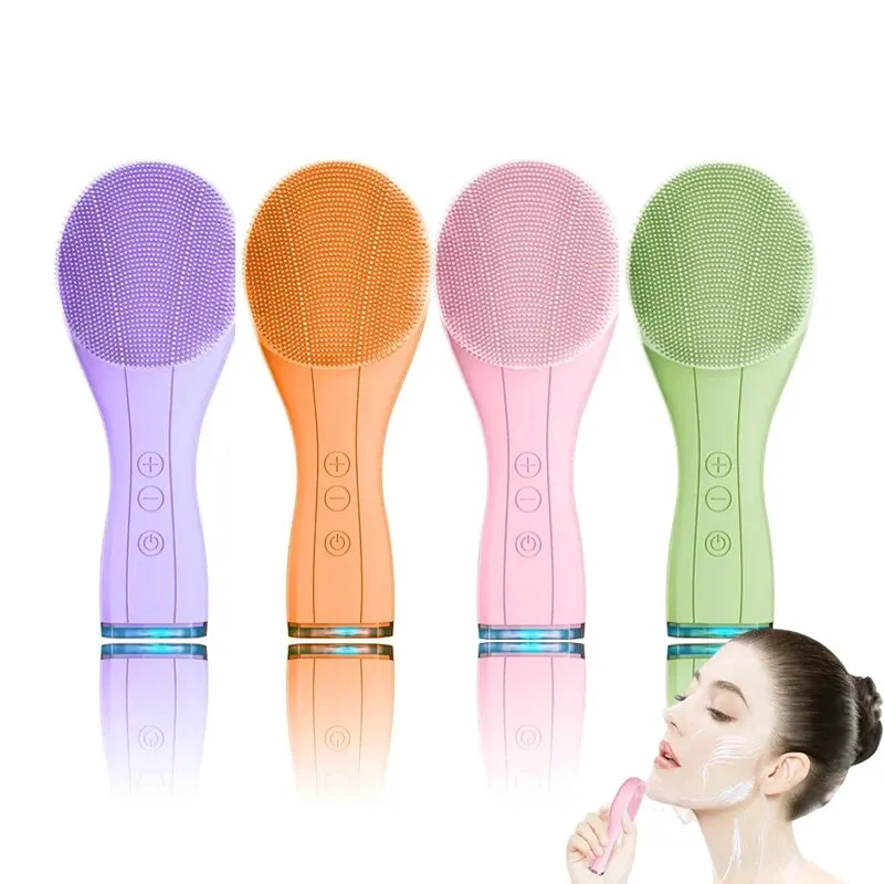 Electric Facial Cleansing Brush Sonic Pore Cleaner Silicone Waterproof