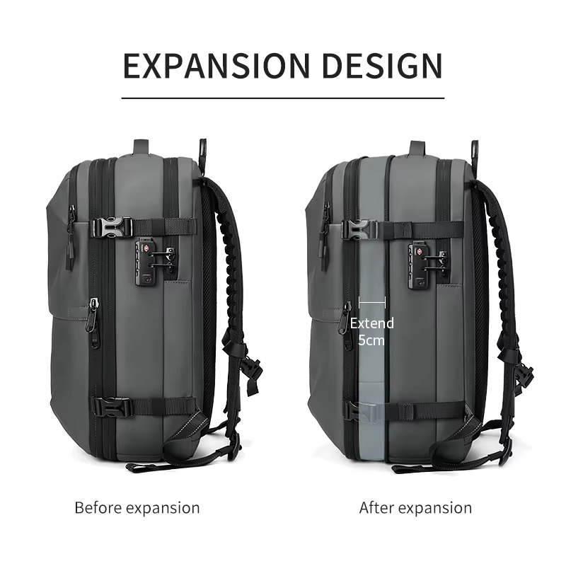 Men Vacuum Compression Travel Backpack Laptop Business Large Capacity Bag - Image 3