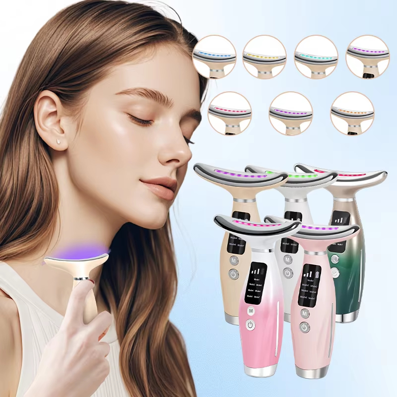EMS 7-Color Microcurrent Face Neck Massager, Vibrating Beauty Device - Image 2