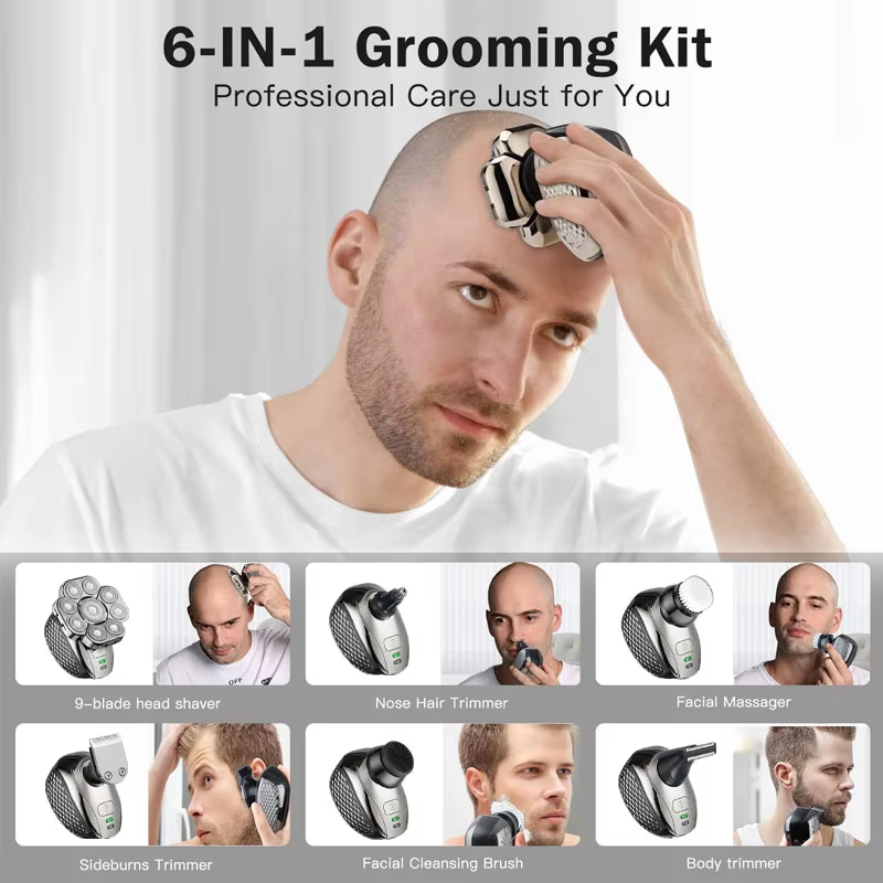 Electric Shaver for Beard Nose Ear Hair Trimming Facial Cleansing - Image 5