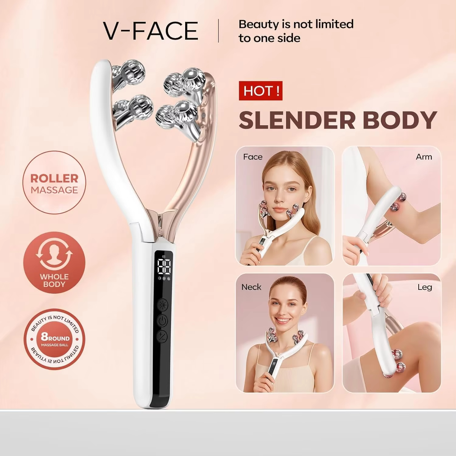 Facial Neck Massager V-Lift Microcurrent Light Therapy Slimmer Device - Image 3