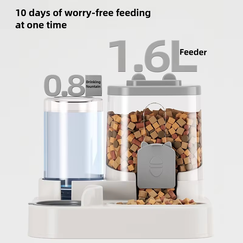 Automatic Feeder Water Fountain Spill Proof Pet Food Dispenser Cats Dogs - Image 3