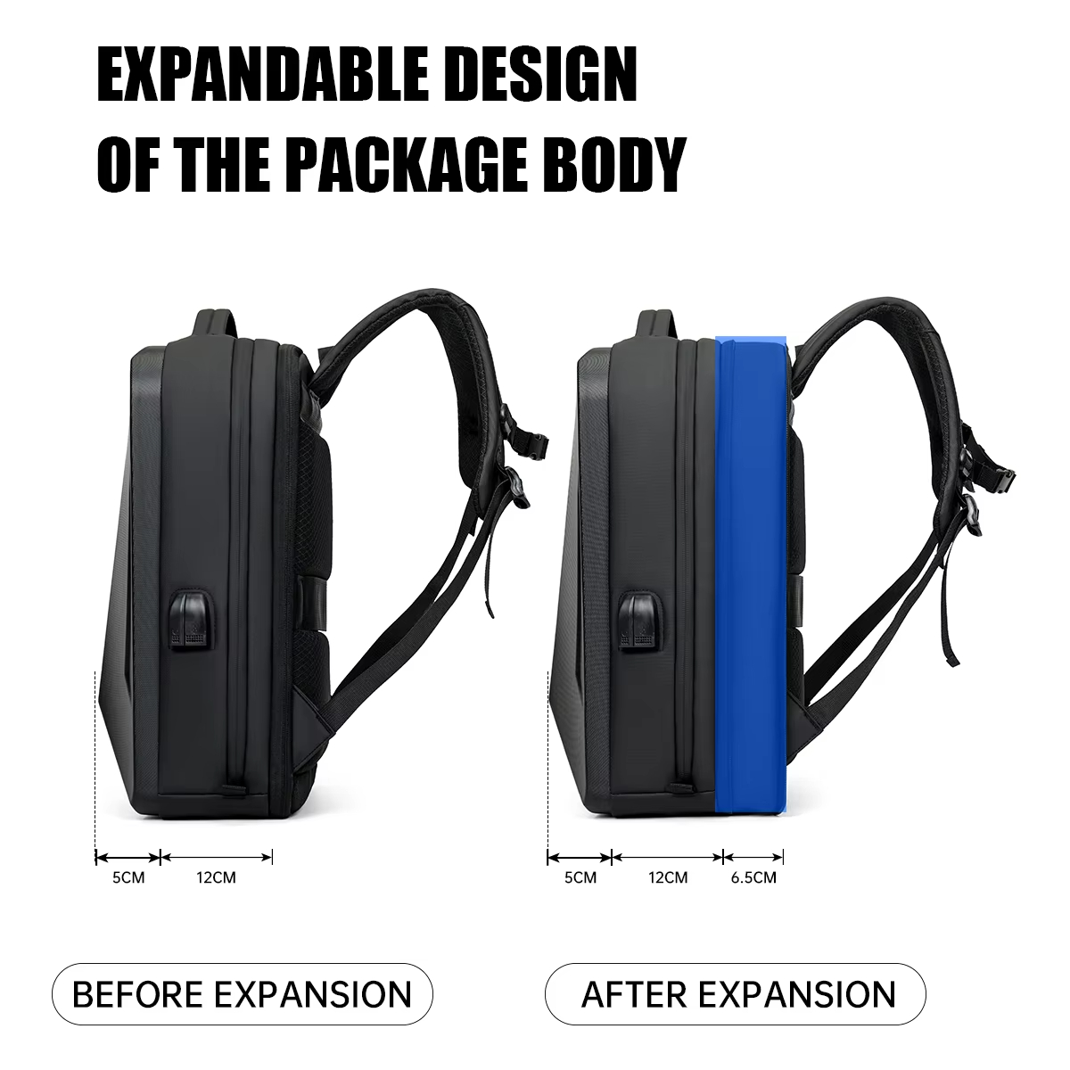 Men Business Travel Backpack Large Capacity Hard Shell E-Sports Bag - Image 5