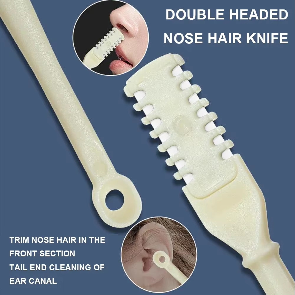 Dual Head Nose Hair Trimmer Manual Set AntiCut Shaver Kit for Men Women - Image 7
