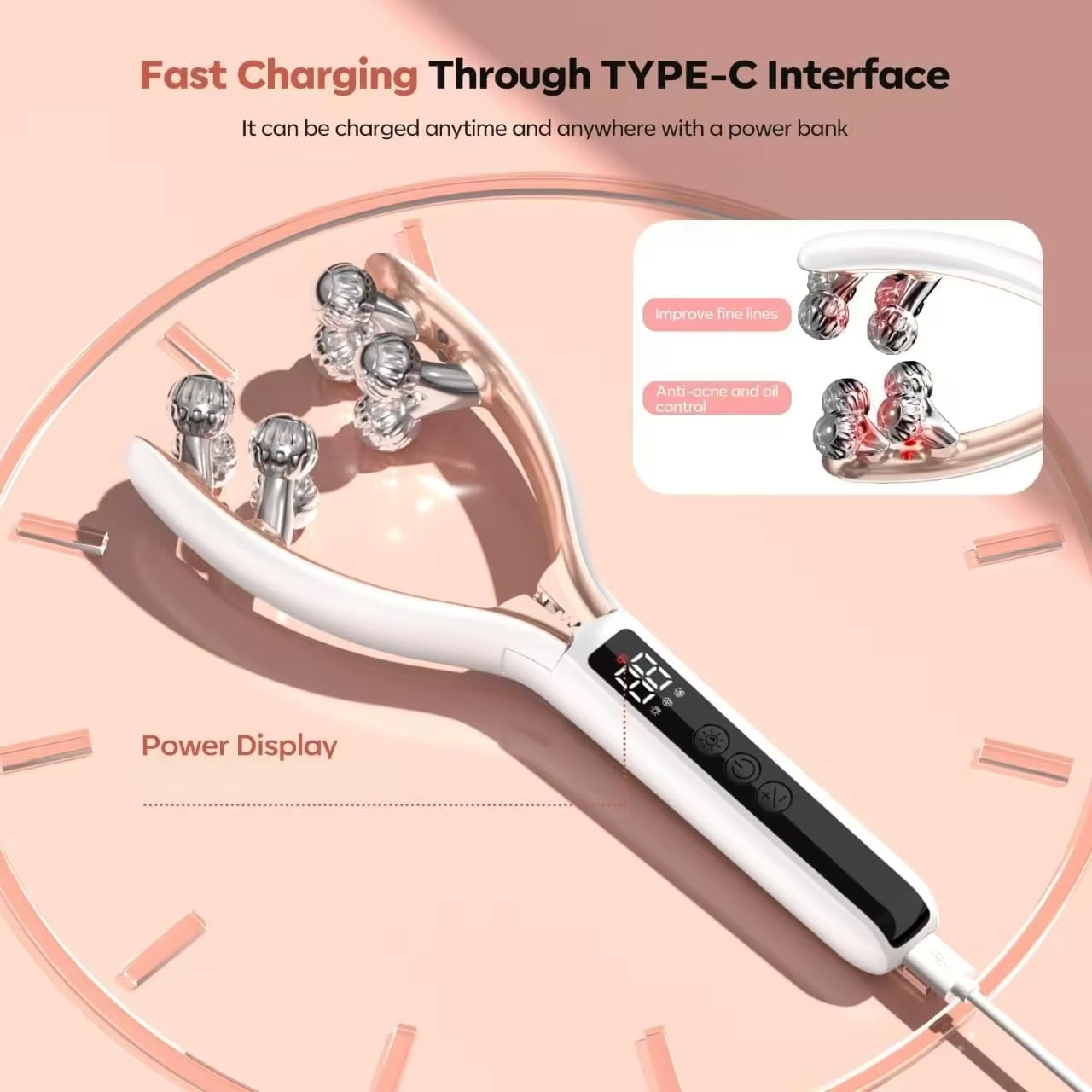 Facial Neck Massager V-Lift Microcurrent Light Therapy Slimmer Device - Image 4