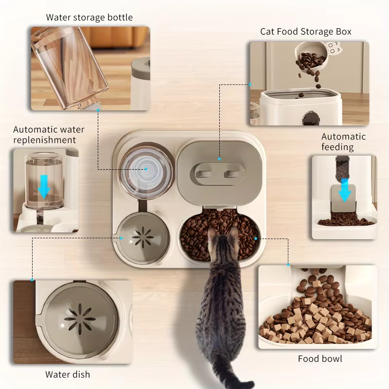 Automatic Feeder Water Fountain Spill Proof Pet Food Dispenser Cats Dogs - Image 4