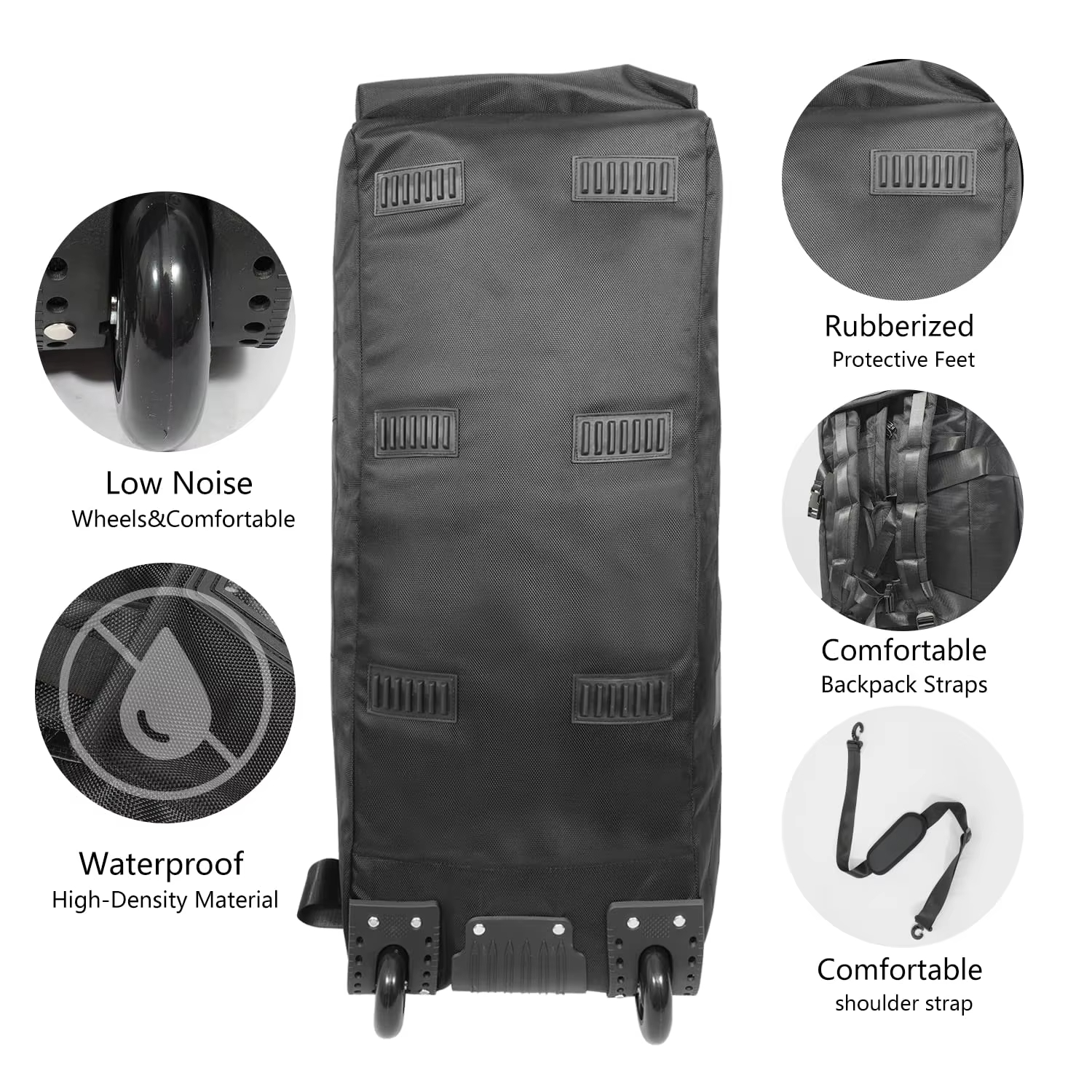 Heavy-Duty Foldable Rolling Water-Resistant Travel Luggage with Strap - Image 15
