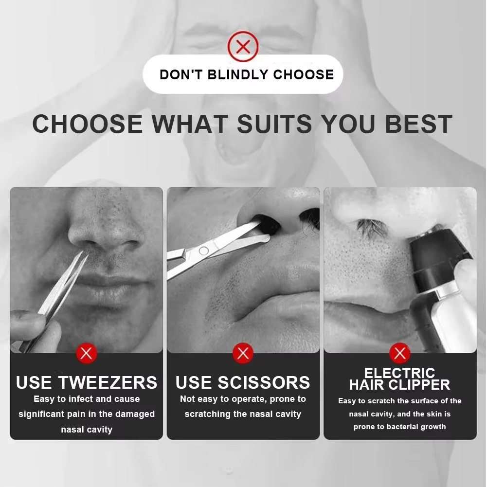 Dual Head Nose Hair Trimmer Manual Set AntiCut Shaver Kit for Men Women - Image 8