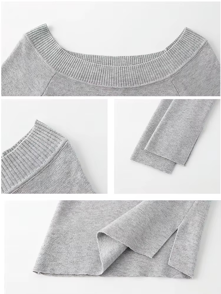 Women's Off Shoulder Long Sleeve Fitted Casual Tee Top for Seasons - Image 4