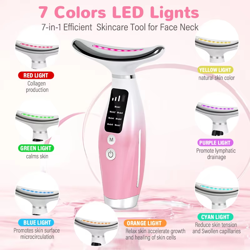 EMS 7-Color Microcurrent Face Neck Massager, Vibrating Beauty Device - Image 6