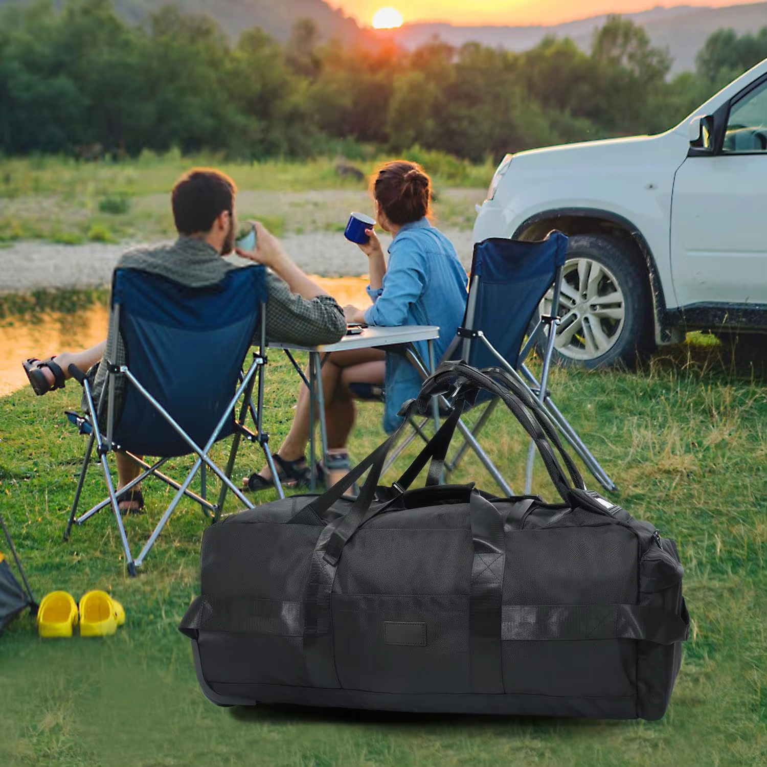 Heavy-Duty Foldable Rolling Water-Resistant Travel Luggage with Strap - Image 14