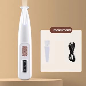 New Dog Paw Trimmer LED Light Waterproof Pet Hair Clipper Widen Blade