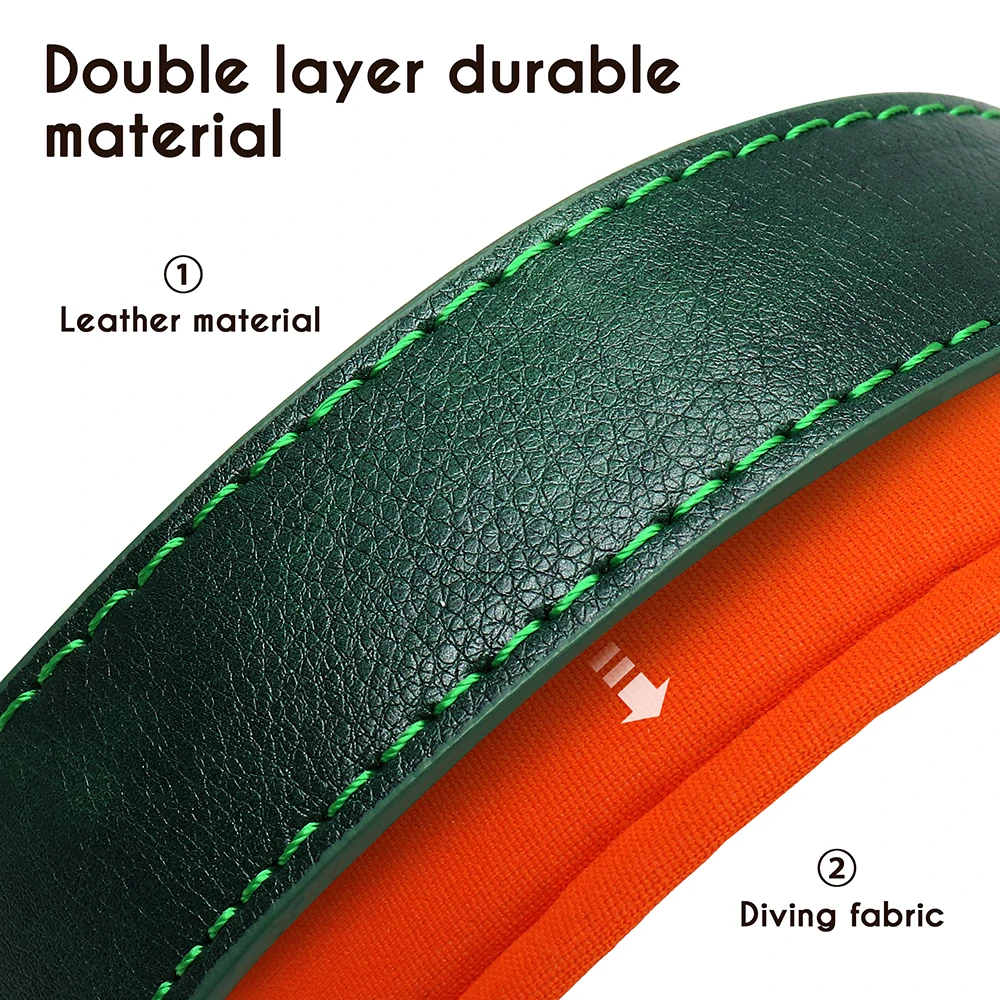 Customized PU Leather Nameplate Dog Collar Soft Padded Dogs Collars Free Engraving Name for Small Medium Large Dogs Adjustable - Image 7