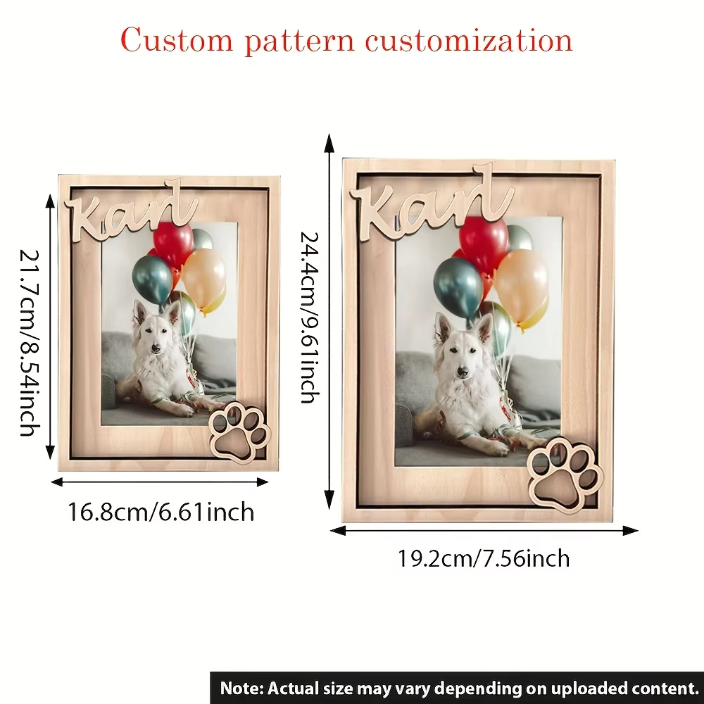 Custom Wooden Dog Photo Frame Personalized Pet Name Easter Decor - Image 6