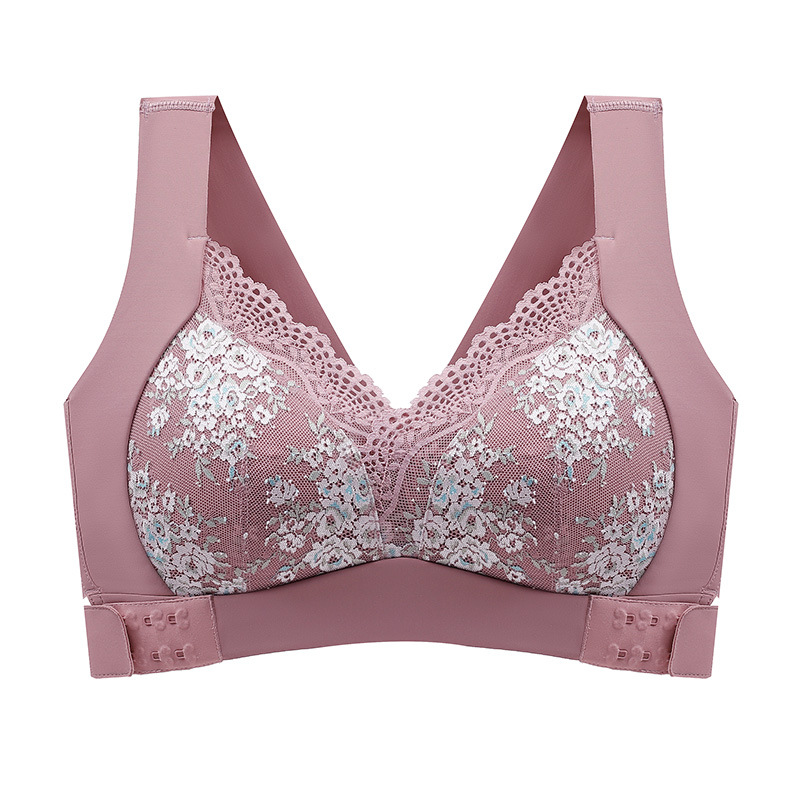 Plus-Size Sports Bra Dual Side Clasps Lace Trim Honeycomb Breathable - Image 2