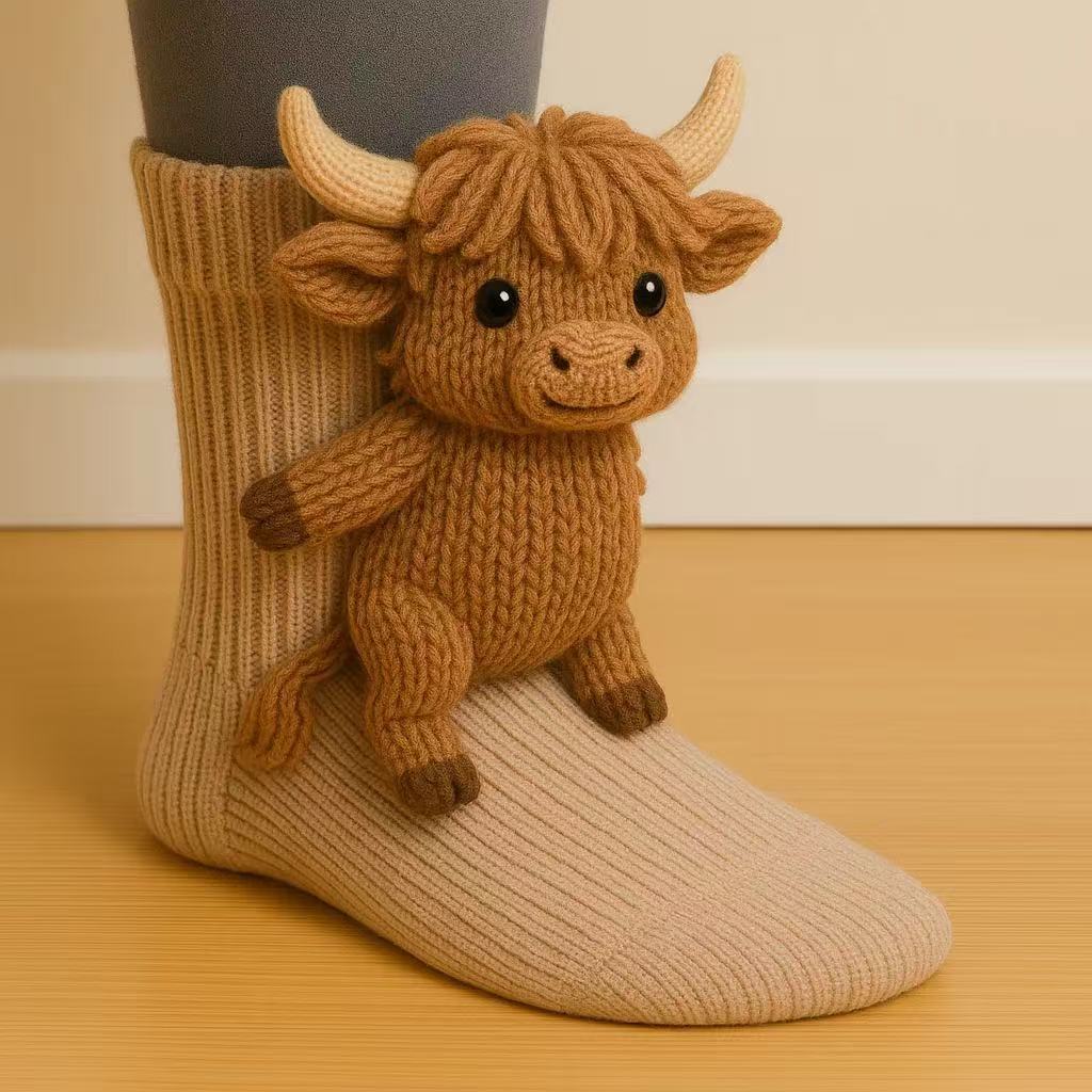 Plush Crocheted Animal Socks — Cute Animal Socks - Image 12