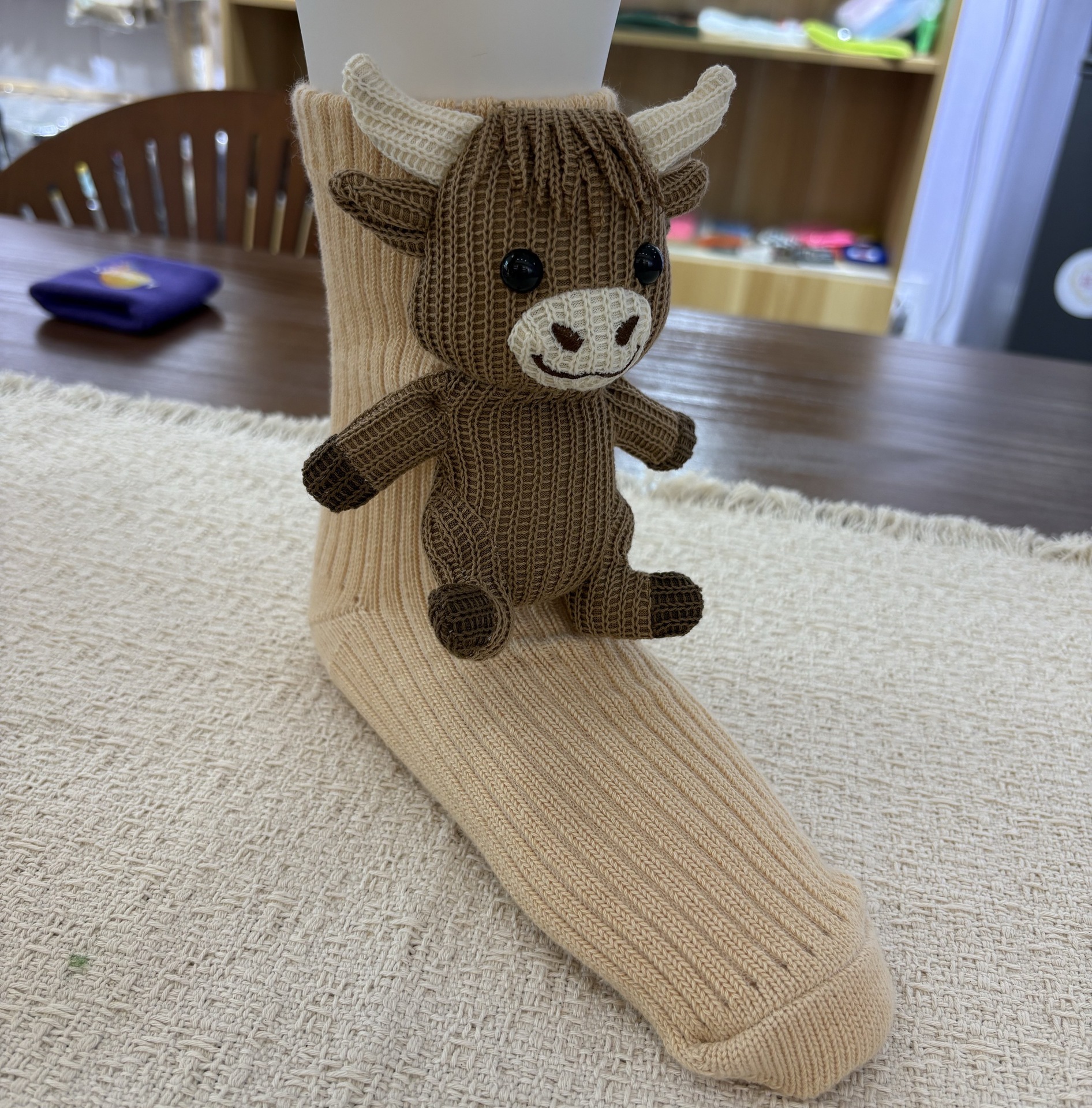Plush 3D Sloth Crochet Warm Floor Socks Unisex Men Women - Image 5