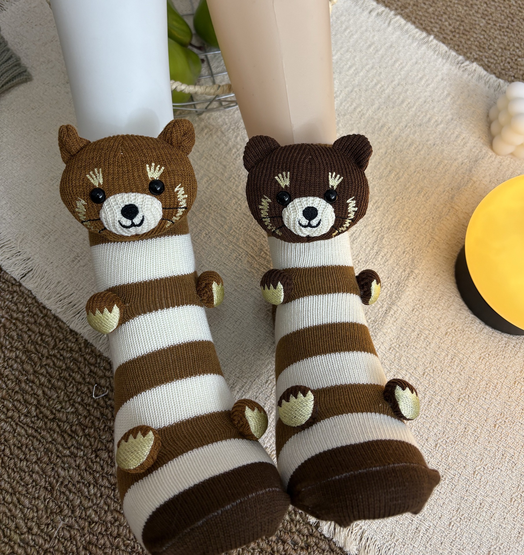 Plush 3D Sloth Crochet Warm Floor Socks Unisex Men Women