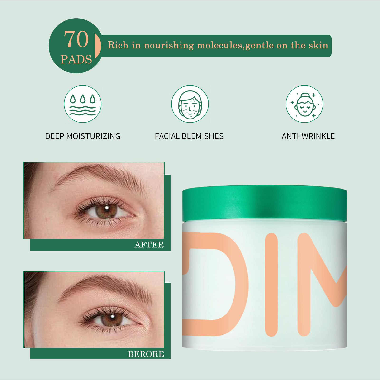 Centella Cotton Pads: Hydrating, Soothes Redness, Repairs Skin Barrier - Image 3