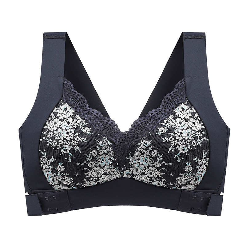 Plus-Size Sports Bra Dual Side Clasps Lace Trim Honeycomb Breathable - Image 5