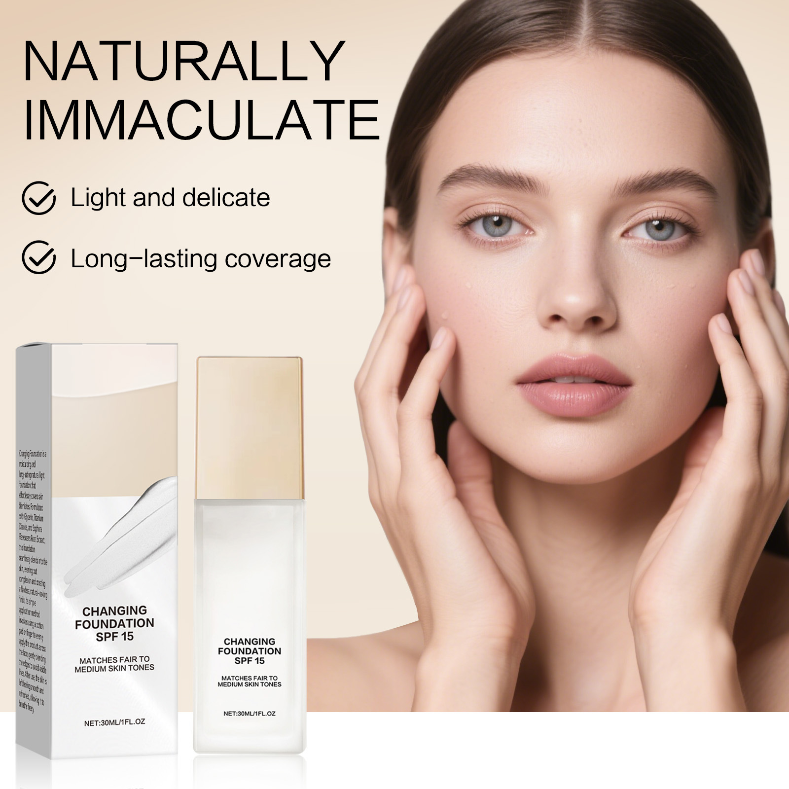 Lightweight Hydrating Foundation OilControl LongLasting Natural Finish - Image 5