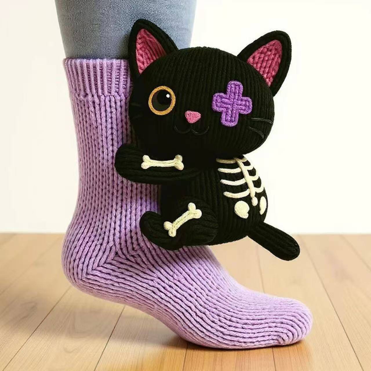Plush Crocheted Animal Socks — Cute Animal Socks - Image 2
