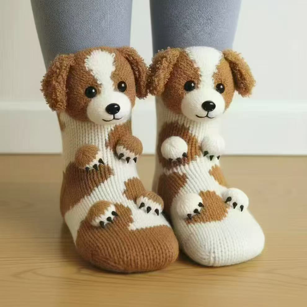 Plush 3D Sloth Crochet Warm Floor Socks Unisex Men Women - Image 19