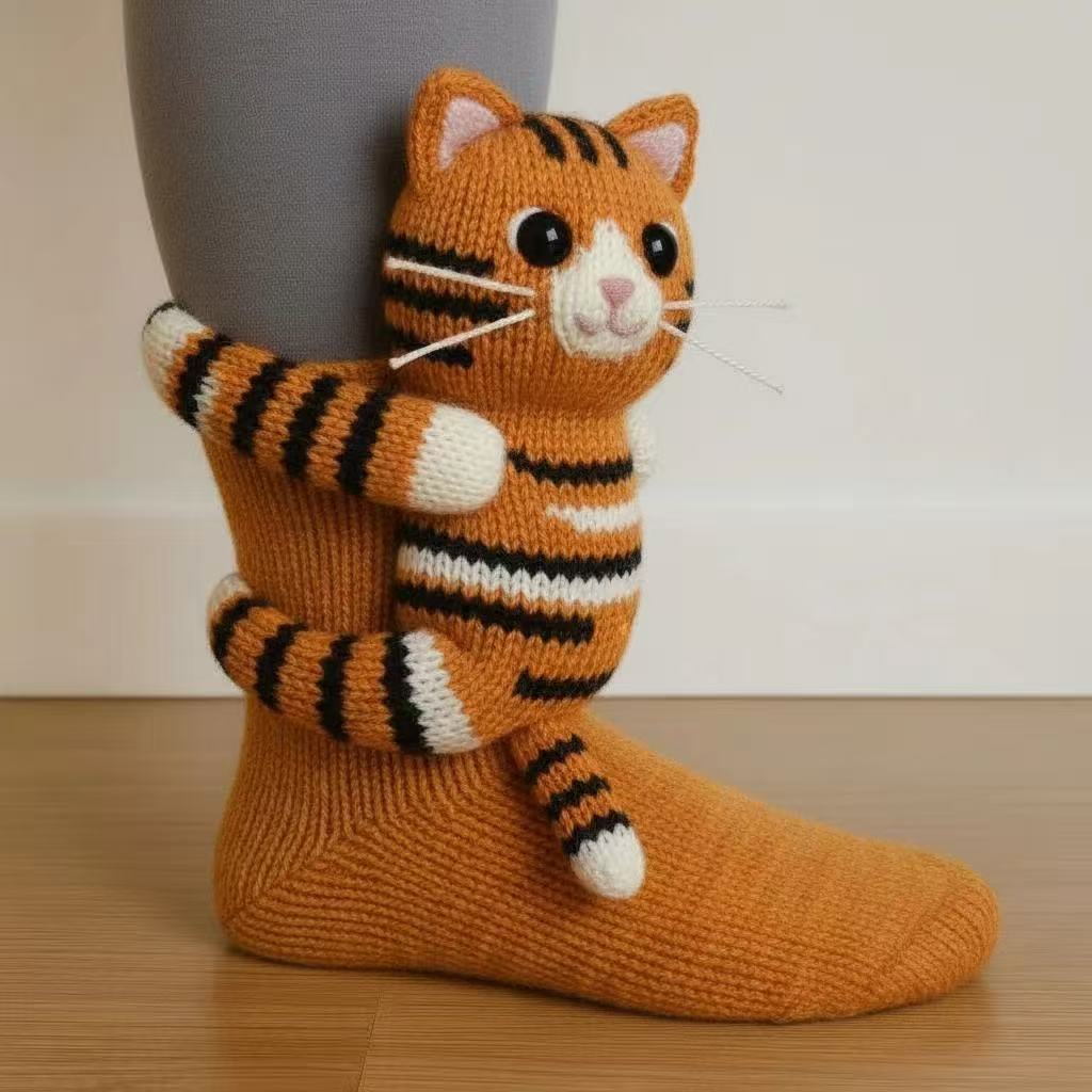 Plush Crocheted Animal Socks — Cute Animal Socks - Image 3