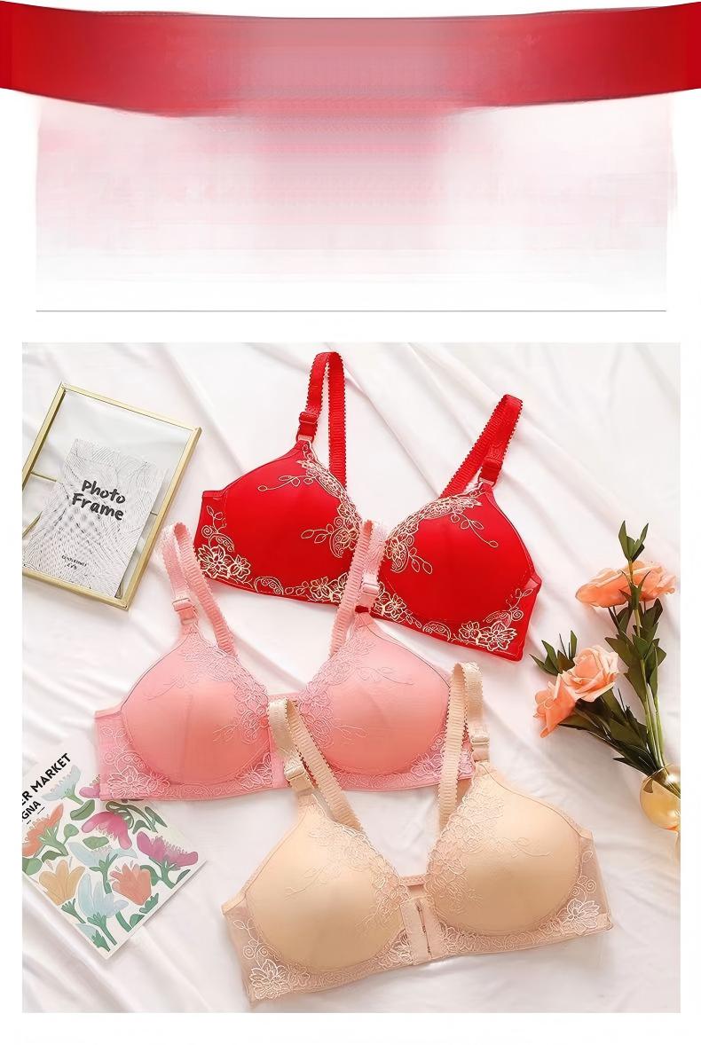 Women's Thin Front-Open Bra Push-Up Side Support Wire-Free For Moms