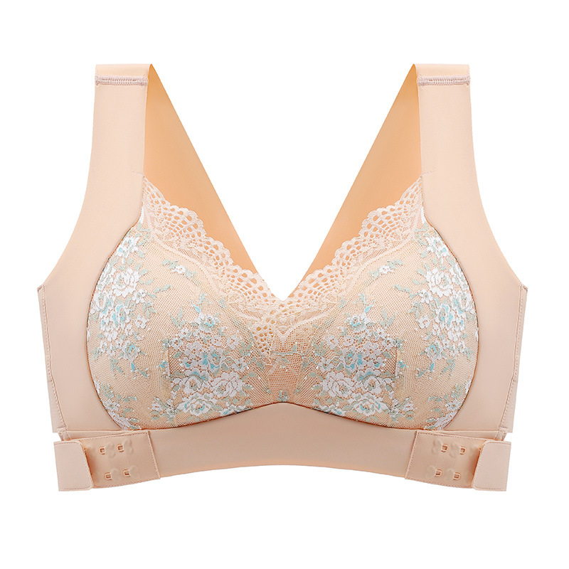 Plus-Size Sports Bra Dual Side Clasps Lace Trim Honeycomb Breathable - Image 4