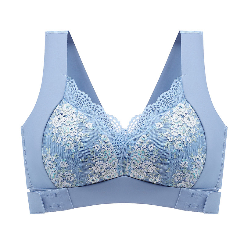 Plus-Size Sports Bra Dual Side Clasps Lace Trim Honeycomb Breathable - Image 3