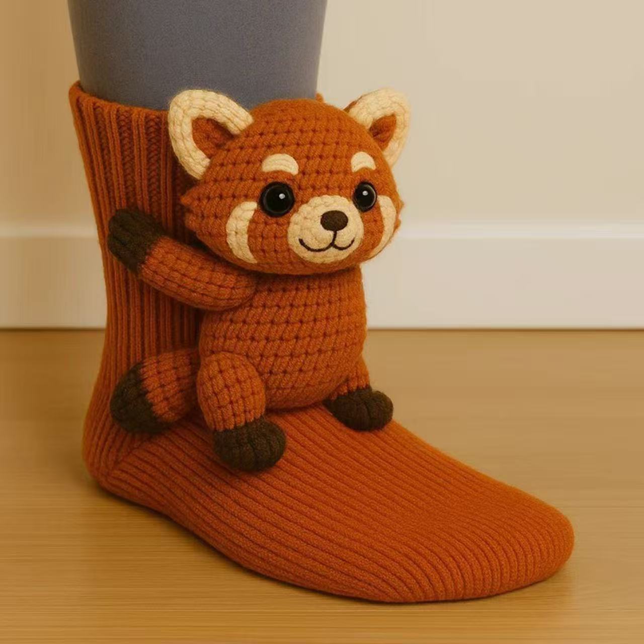 Plush Crocheted Animal Socks — Cute Animal Socks - Image 9