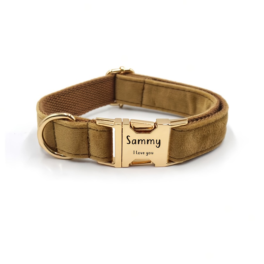 Velvet Dog Collar Custom Engraved ID Soft Adjustable For All Dogs - Image 5